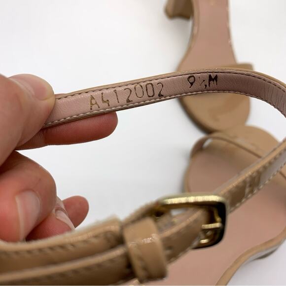 STUART WEITZMAN Nudist 75 Block Heel Sandal Patent Nude 9.5 - Picture 8 of 12